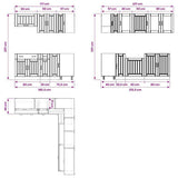 11 Piece Kitchen Cabinet Set "Lucca" Black Engineered Wood 3314922