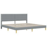 Bed Frame with Headboard Light Grey 180 x 200 cm Fabric 42027615
