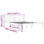Bed Frame without Mattress Solid Wood Pine 160x200cm White 810441