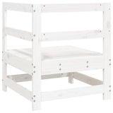 Garden Corner Sofa White Solid Wood Pine 825472