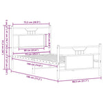 Bed Frame without Mattress Sonoma Oak 75x190 cm Small Single Engineered Wood 4106800
