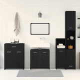 Bathroom Furniture Set 4 pcs Black Oak Engineered Wood 3332592