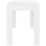 ZNTS Dining Table High Gloss White 120x60x76 cm Engineered Wood 800762