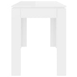 ZNTS Dining Table High Gloss White 120x60x76 cm Engineered Wood 800762