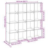 Book Cabinet Smoked Oak 137.5x29x137.5 cm Engineered Wood 3310293