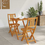 Bistro Set Folding 3 pcs Oil Natural Solid Acacia Wood 4105509