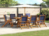 9 Piece Garden Dining Set Solid Wood Acacia and Textilene 3279299