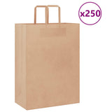 Paper Bags 250 pcs with Handles Brown 32x17x44 cm 4101818