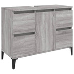 ZNTS 3 Piece Bathroom Furniture Set Grey Sonoma Engineered Wood 3185611