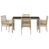 Garden Dining Set 5 pcs Beige Poly rattan 3334889