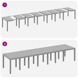 Garden Table Light Grey 400 x 100 x 73 cm Poly Rattan 3378531