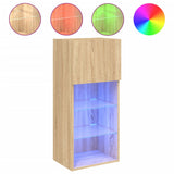 TV Cabinets with LED Lights 2 pcs Sonoma Oak 40.5x30x90 cm 837048