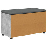 Hall Bench with Cushion with Door Concrete Grey 80 x 38 x 46 cm 891507
