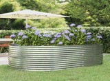 Garden Raised Bed Silver 212x140x68 cm Galvanised Steel 319097
