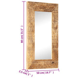 Hand-Carved Mirror 80x50x2.5 cm Solid Mango Wood 321648