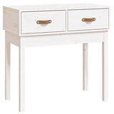 Console Table White 76.5x40x75 cm Solid Wood Pine 821750