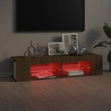 TV Cabinet with LED Lights Brown Oak 135x39x30 cm 815695