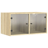 Wall Cabinets with Glass Doors 2 pcs Sonoma Oak 68.5x37x35 cm 836502