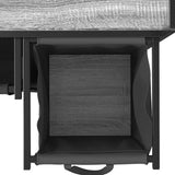 Laundry Basket 3 Compartments with Wheels Grey Sonoma 859093