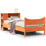 Bed Frame without Mattress Wax Brown 75x190 cm Small Single Solid Wood Pine 3323325