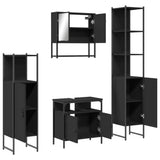 4 Piece Bathroom Furniture Set Black Engineered Wood 3214705