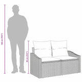 Garden Sofa with Cushion Grey 123 x 62 x 69cm Poly Rattan 42006787