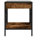 ZNTS Bedside Table with Infinity LED Smoked Oak 40x40x49 cm 3284098