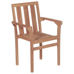 ZNTS Stackable Garden Chairs 2 pcs Solid Teak Wood 43041