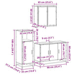 ZNTS 3 Piece Bathroom Furniture Set Brown Oak Engineered Wood 3300954