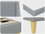 Bed Frame with Mattress Light Grey 90 x 190 cm Fabric 3415232