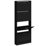 Shoe Cabinet Black 59x17x150 cm Engineered Wood 342520