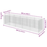 Gabion Raised Bed Galvanised Steel 450x90x100 cm 143552
