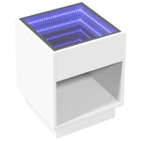 ZNTS Coffee Table with Infinity LED White 40x40x50 cm 847644