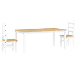 ZNTS 3 Piece Dining Set Panama White Solid Wood Pine 3345208