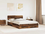 Bed Frame with Headboard Old Wood 135 x 190 cm Engineered Wood 3412389
