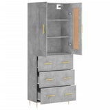 Highboard Concrete Grey 69,5x34x180 cm Engineered Wood 3199741
