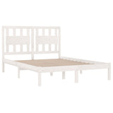 Bed Frame without Mattress White Solid Wood Pine King Size 3103939