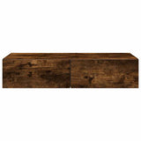 ZNTS Wall Shelf with Drawers Smoked Oak 80x33x17 cm Engineered Wood 859981