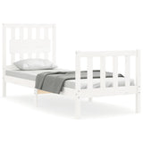 Bed Frame without Mattress White Small Single Solid Wood Pine 3192387