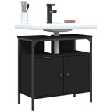 Bathroom Sink Cabinet Black Engineered wood Medium 842436