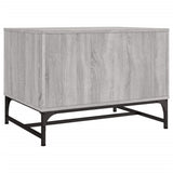 Coffee Table with Glass Doors Grey Sonoma 68.5x50x50 cm 836544