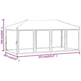 ZNTS Folding Party Tent with Sidewalls Taupe 3x6 m 93554