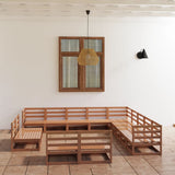 13 Piece Garden Lounge Set Honey Brown Solid Pinewood 3075907