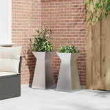 Pillar Planter 2 pcs Silver 35 x 35 x 73 cm 873847