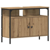 Bathroom Vanity Units with Shelf 3 pcs Brown Engineered wood 3334398