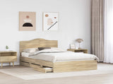 Bed Frame with Drawer Sonoma Oak 120 x 190 cm Engineer Wood 3413438