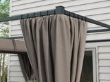 3 x 3m Moving Canopy Metal Pergola, with Curtains - Grey T3398P317588