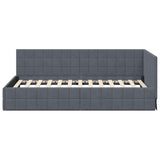 Corner Bed Frame with Headboard Dark grey 90 x 200 cm Velvet 42016389