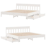 Bed Frame without Mattress White 180x200 cm Super King Solid Wood Pine 3301858