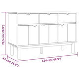 Sideboard OTTA Brown and White 114x43x73.5 cm Solid Wood Pine 351299